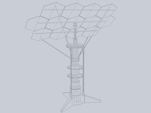 Scifi solar panel 3D Model
