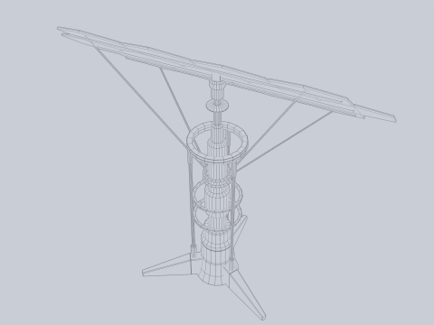 Scifi solar panel 3D Model