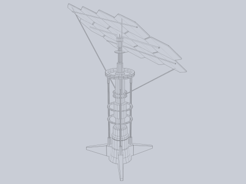 Scifi solar panel 3D Model