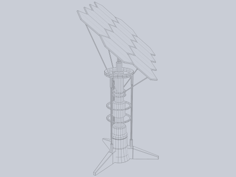 Scifi solar panel 3D Model
