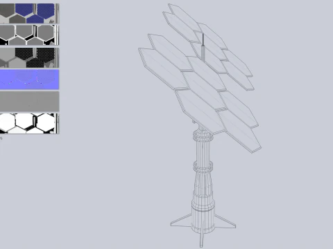 Scifi g&uuml;neş paneli 3D Model