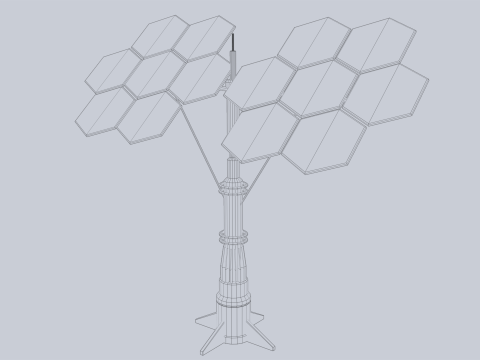 Scifi solar panel 3D 模型