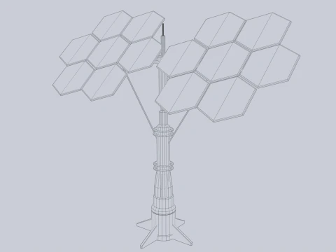 Scifi g&uuml;neş paneli 3D Model