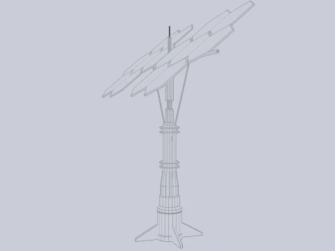 Scifi g&uuml;neş paneli 3D Model