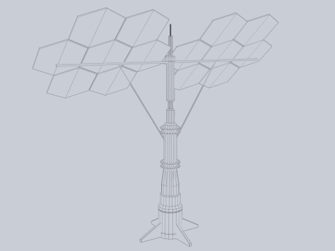 Scifi solar panel 3D 模型