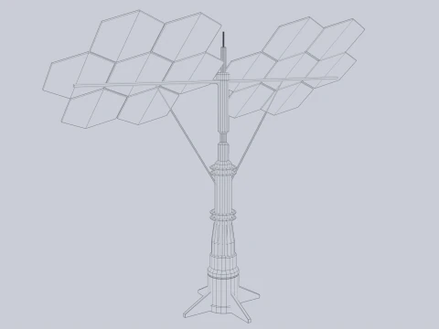 Scifi g&uuml;neş paneli 3D Model