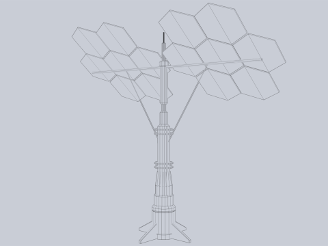 Scifi solar panel 3D 模型