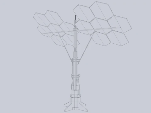 Scifi g&uuml;neş paneli 3D Model