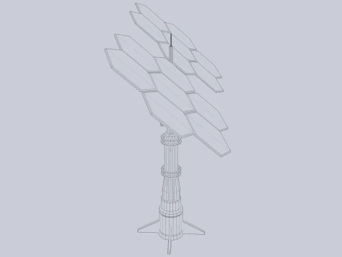 Scifi g&uuml;neş paneli 3D Model