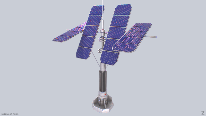 Scifi solar panel Modelo 3D .c4d .max .obj .3ds .fbx .stl .blend 