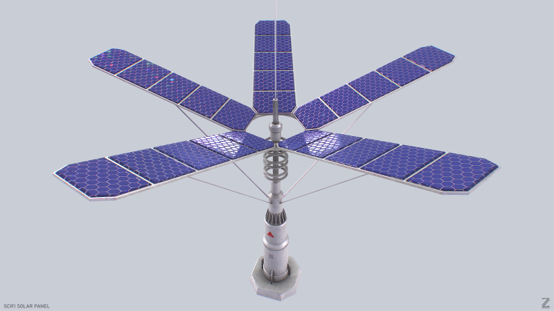 Scifi solar panel Model 3D .c4d .max .obj .3ds .fbx .stl .blend 
