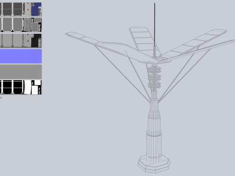 Scifi solar panel Model 3D