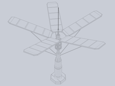Scifi solar panel Model 3D