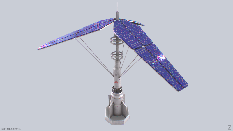 Scifi solar panel 3D-Modell .c4d .max .obj .3ds .fbx .stl .blend 