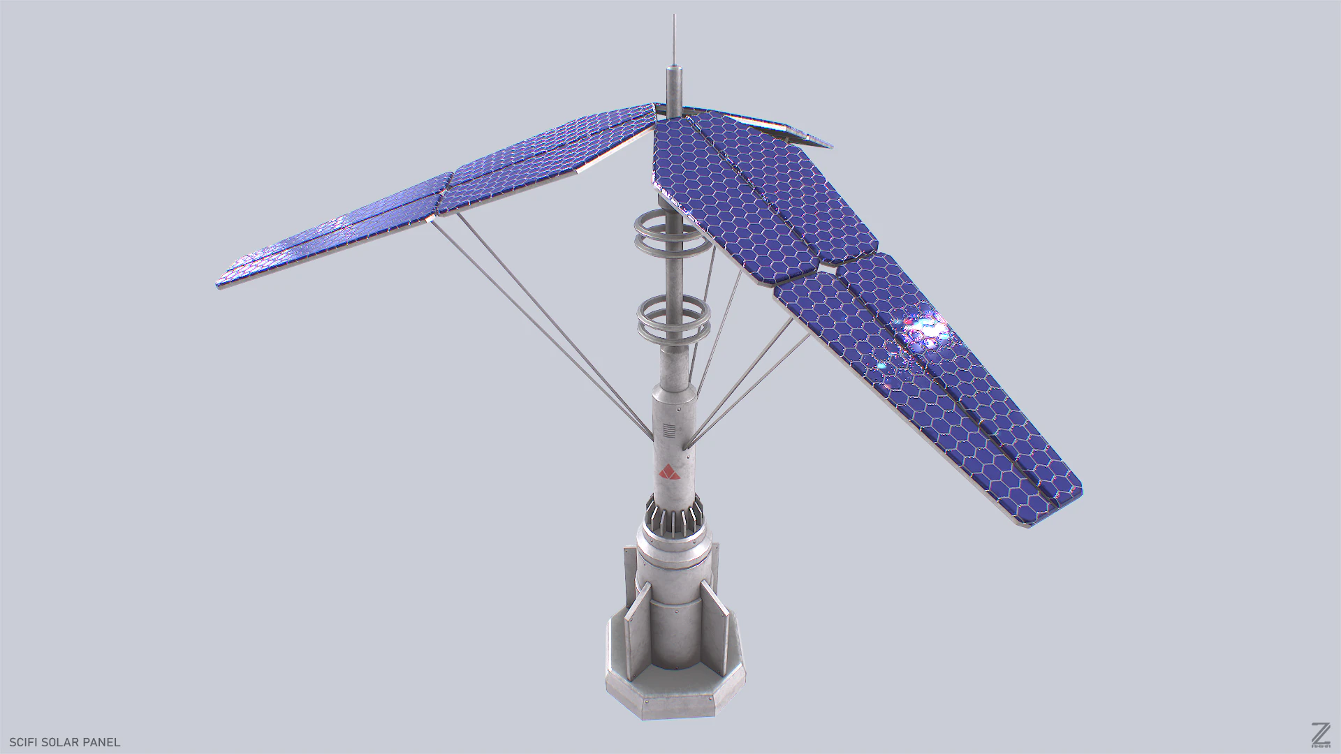 Scifi-zonnepaneel 3D Model .c4d .max .obj .3ds .fbx .stl .blend 