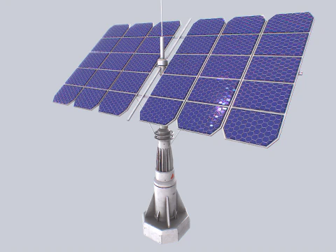 Scifi solar panel collection 3D Model