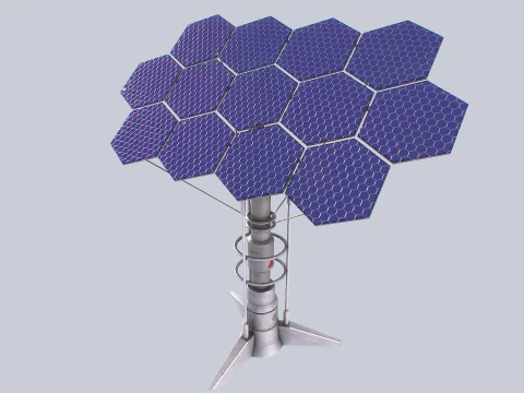 Scifi solar panel collection 3D Model