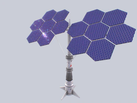 Scifi solar panel collection 3D Model