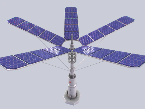 Scifi solar panel collection 3D Model