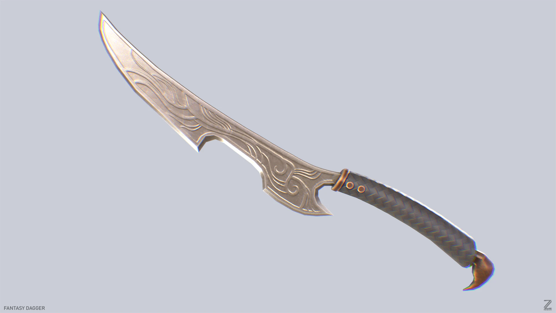 Fantasy dagger 3D Model .c4d .max .obj .3ds .fbx .stl .blend 