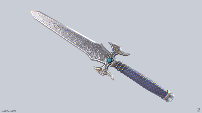 Fantasy dagger 3D मॉडल .c4d .max .obj .3ds .fbx .stl .blend 
