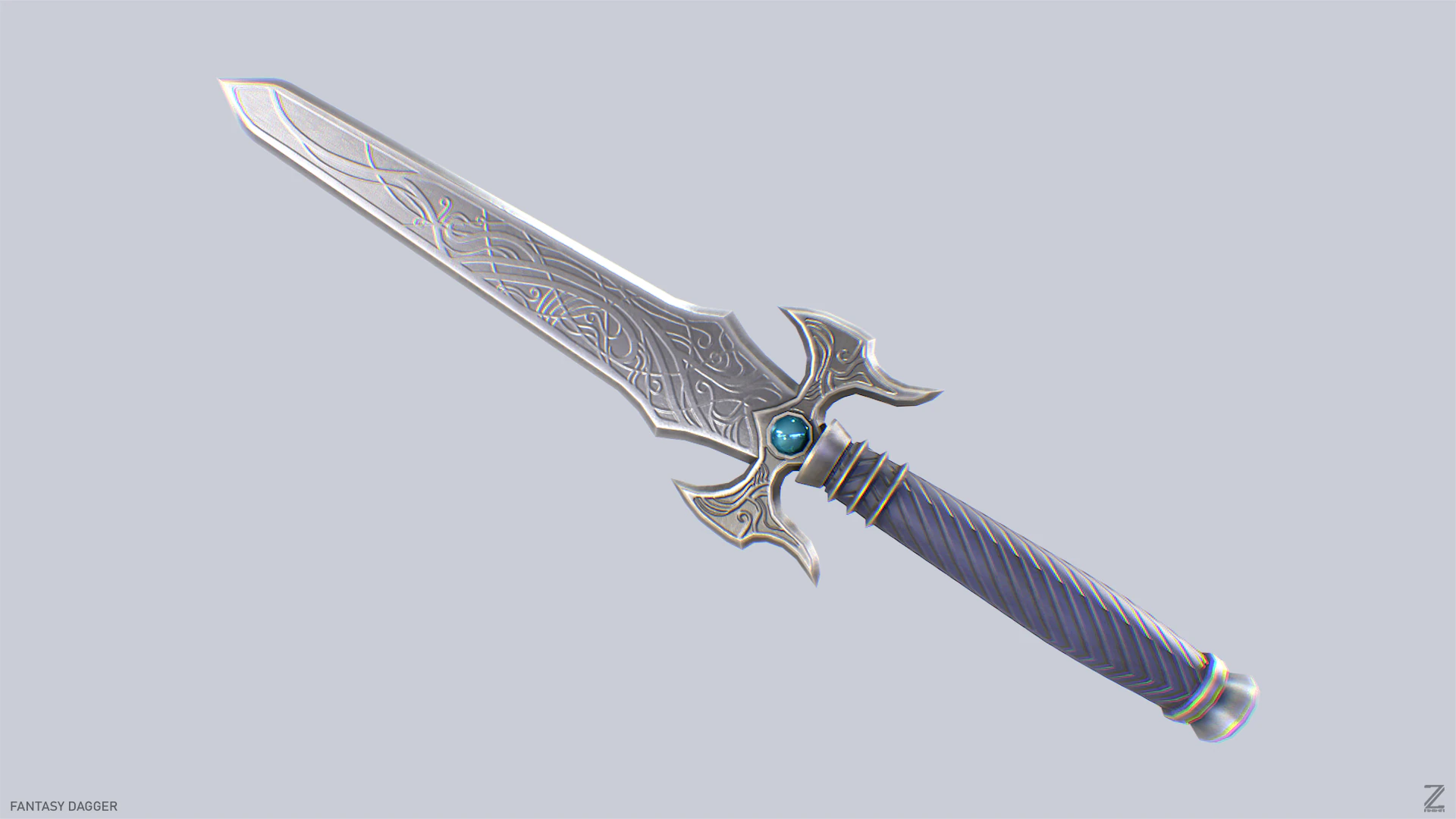 Fantasy dagger 3D Model .c4d .max .obj .3ds .fbx .stl .blend 
