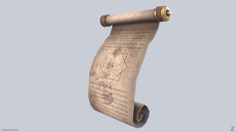 Fantasy scroll 3Dモデル .c4d .max .obj .3ds .fbx .stl .blend 