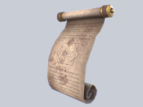 Fantasy scroll Model 3D