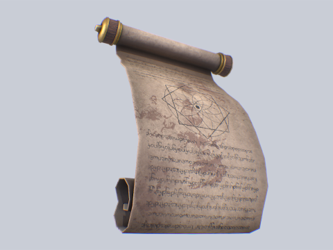 Fantasy scroll 3Dモデル