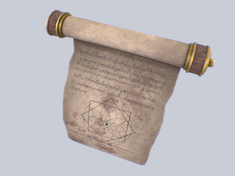Fantasy scroll 3Dモデル