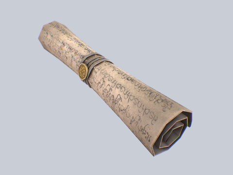 Fantasy scroll 3D Model