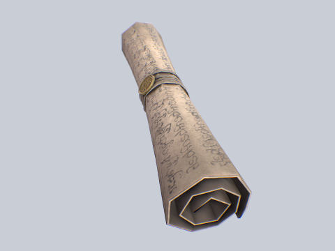Fantasy scroll 3D Модель