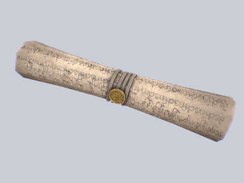 Fantasy scroll 3D Модель