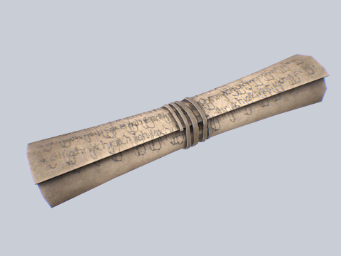 Fantasy scroll 3D Модель