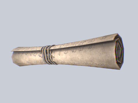Fantasy scroll 3D Модель