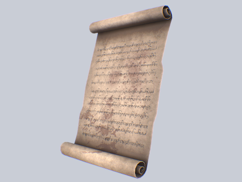 Fantasy scroll Model 3D