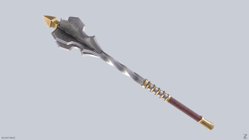 Blunt mace 3D Model .c4d .max .obj .3ds .fbx .stl .blend 
