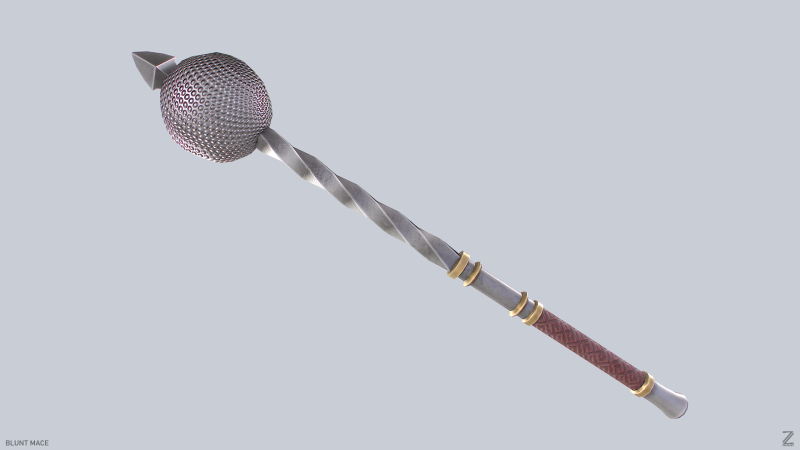 Blunt mace 3D Model .c4d .max .obj .3ds .fbx .stl .blend 