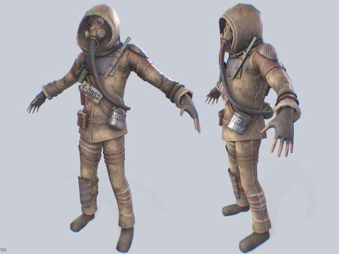 Post apocalypse character 3D Model
