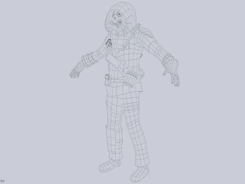 Post apocalypse character 3D Model
