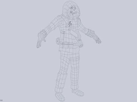 Post apocalypse character 3D Model