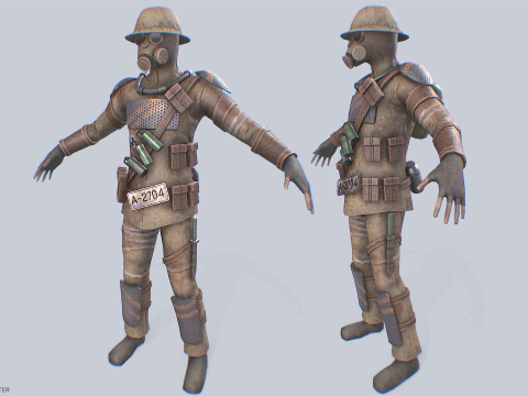 Post apocalypse character 3D Model