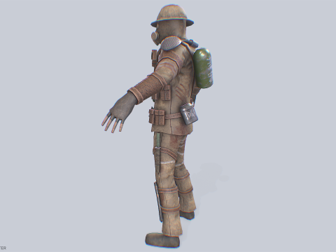 Post apocalypse character Model 3D