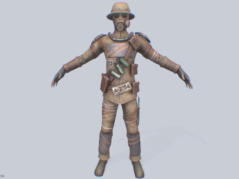 Post apocalypse character Model 3D