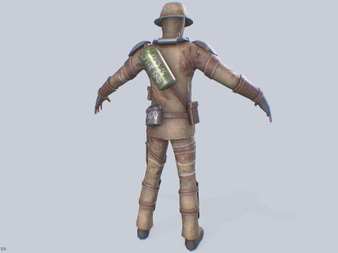 Post apocalypse character Model 3D