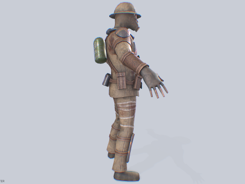 Post apocalypse character Model 3D