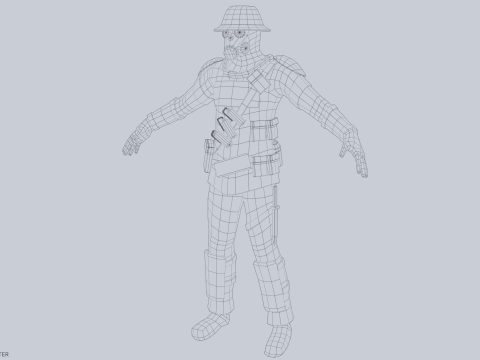 Post apocalypse character Model 3D