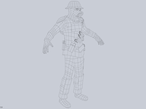 Post apocalypse character Model 3D