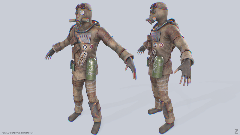 Post apocalypse character 3Dモデル .c4d .max .obj .3ds .fbx .stl .blend 