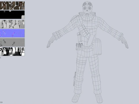 Kıyamet sonrası karakteri 3D Model